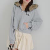 グレー | 【セットアップ対応】ラインストーンロゴファー取外しパーカー | RMAF　NICE CLAUP / OLIVE des OLIVE