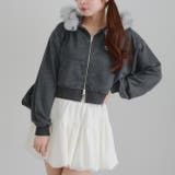 チャコール | 【セットアップ対応】ラインストーンロゴファー取外しパーカー | RMAF　NICE CLAUP / OLIVE des OLIVE