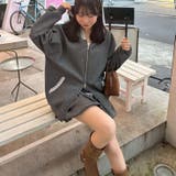 【セットアップ対応】丈の長さを選べる、レース使いジップアップパーカー | RMAF　NICE CLAUP / OLIVE des OLIVE | 詳細画像3 