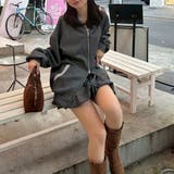 【セットアップ対応】丈の長さを選べる、レース使いジップアップパーカー | RMAF　NICE CLAUP / OLIVE des OLIVE | 詳細画像5 