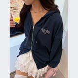 ネイビー | 【セットアップ対応】キラキラスウェットジップパーカー | NICE CLAUP / OLIVE des OLIVE OUTLET