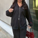 ブラック | 【セットアップ対応】キラキラスウェットジップパーカー | NICE CLAUP / OLIVE des OLIVE OUTLET