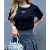 ラインストーンワンポイントTシャツ | NICE CLAUP / OLIVE des OLIVE　OUTLET | 詳細画像1 