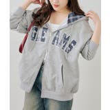 トップグレー | 配色BIGロゴZIPパーカー | NICE CLAUP / OLIVE des OLIVE　OUTLET