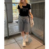 アソートラインストーンロゴ脇ギャザーTシャツ | NICE CLAUP / OLIVE des OLIVE　OUTLET | 詳細画像13 