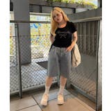 アソートラインストーンロゴ脇ギャザーTシャツ | NICE CLAUP / OLIVE des OLIVE　OUTLET | 詳細画像14 