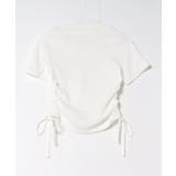 アソートラインストーンロゴ脇ギャザーTシャツ | NICE CLAUP / OLIVE des OLIVE　OUTLET | 詳細画像3 