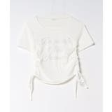 オフ | アソートラインストーンロゴ脇ギャザーTシャツ | NICE CLAUP / OLIVE des OLIVE　OUTLET