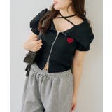 ラメテレコダブルジップトップス | NICE CLAUP / OLIVE des OLIVE　OUTLET | 詳細画像1 
