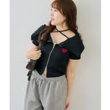 ラメテレコダブルジップトップス | NICE CLAUP / OLIVE des OLIVE　OUTLET | 詳細画像2 