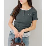 テレコ裾レースヘンリーTシャツ | NICE CLAUP / OLIVE des OLIVE　OUTLET | 詳細画像2 