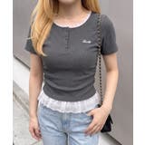 テレコ裾レースヘンリーTシャツ | NICE CLAUP / OLIVE des OLIVE OUTLET | 詳細画像1