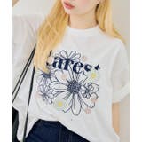 お花×ラインストーンBIGTシャツ | NICE CLAUP / OLIVE des OLIVE　OUTLET | 詳細画像1 
