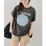 スミクロ | お花×ラインストーンBIGTシャツ | NICE CLAUP / OLIVE des OLIVE　OUTLET