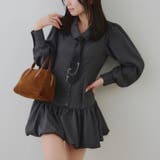 ストライプ | ネクタイ付裾バルーンミニワンピース | RMAF　NICE CLAUP / OLIVE des OLIVE