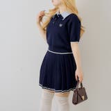 【セットアップ】ダブル衿ポロ&ミニプリーツスカート | NICE CLAUP / OLIVE des OLIVE　OUTLET | 詳細画像3 