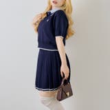 【セットアップ】ダブル衿ポロ&ミニプリーツスカート | NICE CLAUP / OLIVE des OLIVE　OUTLET | 詳細画像4 