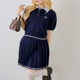 【セットアップ】ダブル衿ポロ&ミニプリーツスカート | NICE CLAUP / OLIVE des OLIVE　OUTLET | 詳細画像5 
