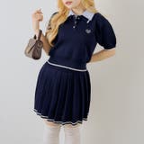 【セットアップ】ダブル衿ポロ&ミニプリーツスカート | NICE CLAUP / OLIVE des OLIVE　OUTLET | 詳細画像6 