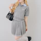 【セットアップ】ダブル衿ポロ&ミニプリーツスカート | NICE CLAUP / OLIVE des OLIVE　OUTLET | 詳細画像18 