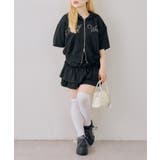 【セットアップ】半袖ジップスウェット+ティアードミニスカート | NICE CLAUP / OLIVE des OLIVE　OUTLET | 詳細画像5 