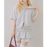 【セットアップ】半袖ジップスウェット+ティアードミニスカート | NICE CLAUP / OLIVE des OLIVE　OUTLET | 詳細画像2 