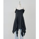 ブラック | ラッフルイレヘムキャミワンピース | NICE CLAUP / OLIVE des OLIVE　OUTLET