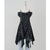 ブラック系 | ラッフルイレヘムキャミワンピース | NICE CLAUP / OLIVE des OLIVE　OUTLET