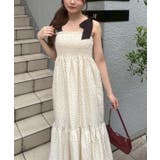柄1 | 配色肩リボンシャーリングキャミワンピース | NICE CLAUP / OLIVE des OLIVE OUTLET