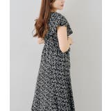 ブラック | 花柄フリルマーメイドワンピース | NICE CLAUP / OLIVE des OLIVE　OUTLET