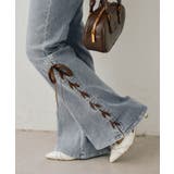 レースアップビジュー付フレアーパンツ | NICE CLAUP / OLIVE des OLIVE　OUTLET | 詳細画像1 