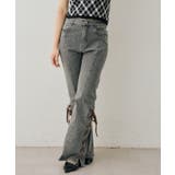 レースアップビジュー付フレアーパンツ | NICE CLAUP / OLIVE des OLIVE　OUTLET | 詳細画像2 
