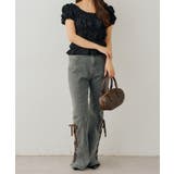 レースアップビジュー付フレアーパンツ | NICE CLAUP / OLIVE des OLIVE　OUTLET | 詳細画像5 
