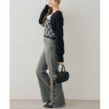 レースアップビジュー付フレアーパンツ | NICE CLAUP / OLIVE des OLIVE　OUTLET | 詳細画像10 