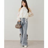 レースアップビジュー付フレアーパンツ | NICE CLAUP / OLIVE des OLIVE　OUTLET | 詳細画像29 