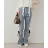 レースアップビジュー付フレアーパンツ | NICE CLAUP / OLIVE des OLIVE　OUTLET | 詳細画像33 