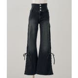 ブラック | 【S/M展開】サイドレースアップセミフレアーパンツ | RMAF　NICE CLAUP / OLIVE des OLIVE