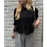 ブラック系 | 裾フリルペプラムブラウス | NICE CLAUP / OLIVE des OLIVE　OUTLET