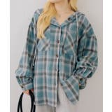 シャギーチェックフードシャツ | NICE CLAUP / OLIVE des OLIVE　OUTLET | 詳細画像1 