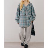 シャギーチェックフードシャツ | NICE CLAUP / OLIVE des OLIVE　OUTLET | 詳細画像6 