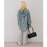 シャギーチェックフードシャツ | NICE CLAUP / OLIVE des OLIVE　OUTLET | 詳細画像9 