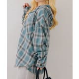 シャギーチェックフードシャツ | NICE CLAUP / OLIVE des OLIVE　OUTLET | 詳細画像4 