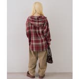 シャギーチェックフードシャツ | NICE CLAUP / OLIVE des OLIVE　OUTLET | 詳細画像16 