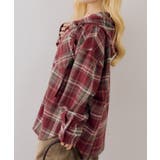 シャギーチェックフードシャツ | NICE CLAUP / OLIVE des OLIVE　OUTLET | 詳細画像12 