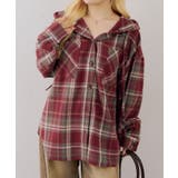 レッド | シャギーチェックフードシャツ | NICE CLAUP / OLIVE des OLIVE　OUTLET