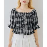 チェックレースアップブラウス | NICE CLAUP / OLIVE des OLIVE OUTLET | 詳細画像7