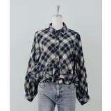 ブルー系 | 裾フリルブラウス長袖 | NICE CLAUP / OLIVE des OLIVE OUTLET