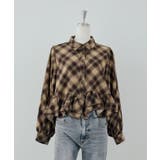 ブラウン系 | 裾フリルブラウス長袖 | NICE CLAUP / OLIVE des OLIVE OUTLET