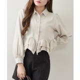 アイボリー | 裾フリルブラウス長袖 | NICE CLAUP / OLIVE des OLIVE OUTLET
