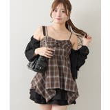 ブラウン | キラキラチェックキャミチュニック | NICE CLAUP / OLIVE des OLIVE OUTLET